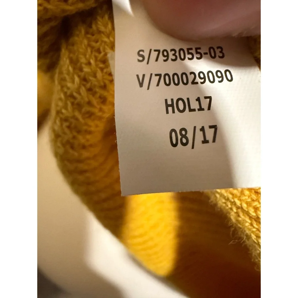 Banana Republic Cowl Neck Sweater Women Medium Mustard Yellow Cotton Knit HOL17